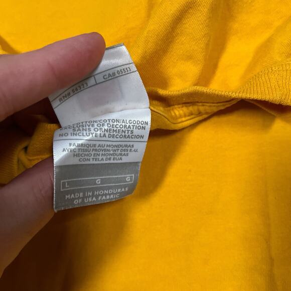 Vintage LSU Tigers T Shirt Large Mens Yellow Nike Team Center Swoosh Graphic Y2K - Picture 7 of 10